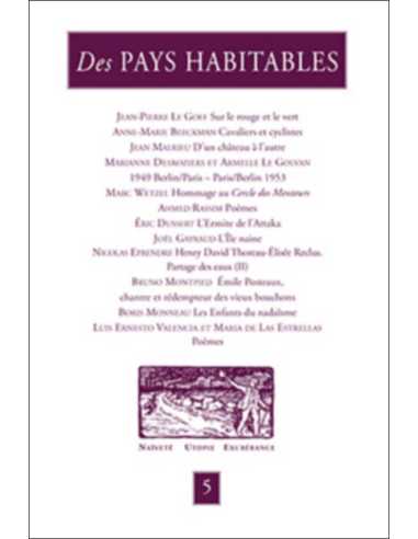 Des PAYS HABITABLES N°5 Naïveté - Utopie - Exubérance | 9782912753618 |