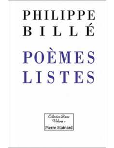 Poèmes-listes De Philippe Billé | 9782913751101 |