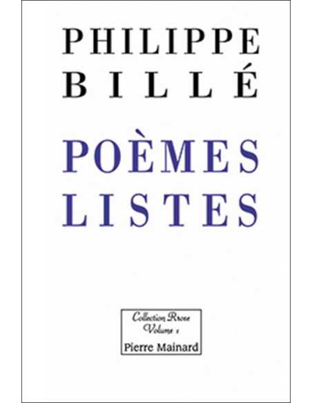Poèmes-listes De Philippe Billé | 9782913751101 |