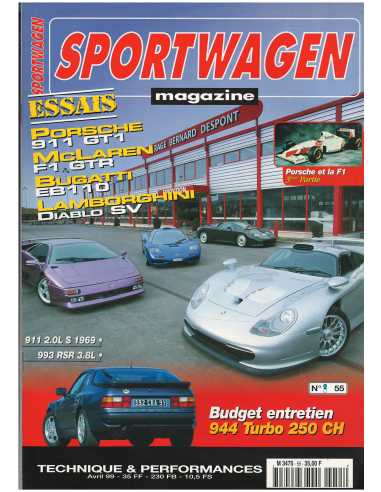 Sportwagen Magazine Porsche N°55 Dossier : Supercars 911 GT1-McLaren F1-Eb110 | Sportwagen 55 |