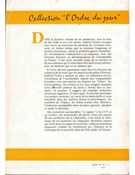 Mes Mille et une Voitures De Gabriel VOISIN (EO 1962) | Mes Mille et une Voitures 1962 |