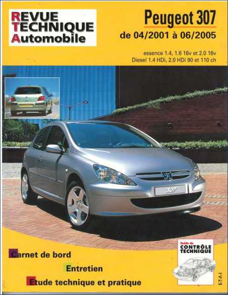 REVUE TECHNIQUE PEUGEOT 307 PHASE 1 (2001 à 2005) - RTA 411 | 3176420211023 |