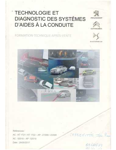 Technologie et diagnostic des systèmes d'aide à la conduite Formation technique Ref Z1S88 | PSA Z1S88 |