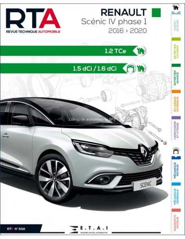 REVUE TECHNIQUE RENAULT SCENIC 4 phase 1 (2016 à 2020) - RTA 858 | 9791028308476 |