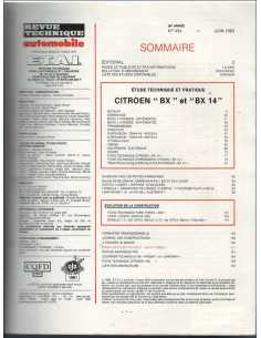 Revue Technique Citroën BX 14 E / RE et TRE - RTA 434 | RTA 434 | 2