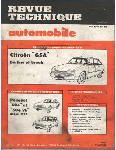 Revue Technique Citroën GSA Berline et Break - RTA 399 | RTA 399 |