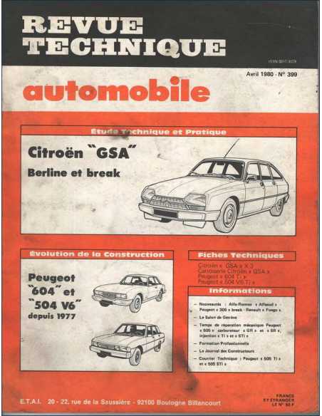 Revue Technique Citroën GSA Berline et Break - RTA 399 | RTA 399 |