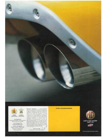 Catalogue Gamme MG (TF, ZT, ZT-T, ZS, et ZR) 2003 - Français | MG02 |