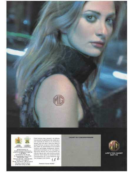 Brochure MGTF 2002 - 115, 135, 120 Stepspeed, et TF160 (Français) | MG06 |