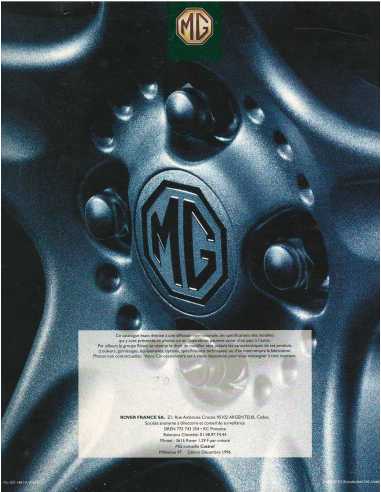 Brochure MGF 1.8i (Français) 12/1996 | MG12 |