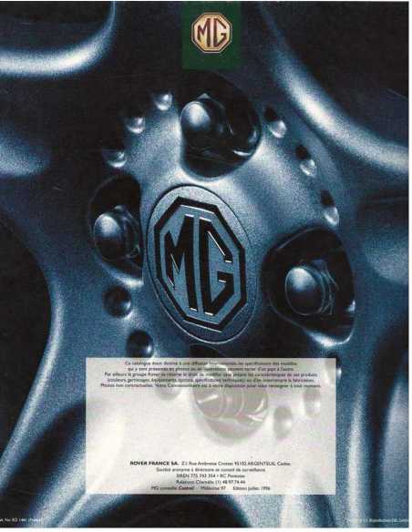 Brochure MGF 1.8i (Français) 07/1996 | MG12 |