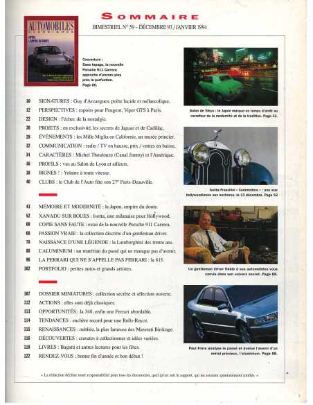 Automobiles Classiques N°59 - Essai Porsche 911 Carrera | AC59 |