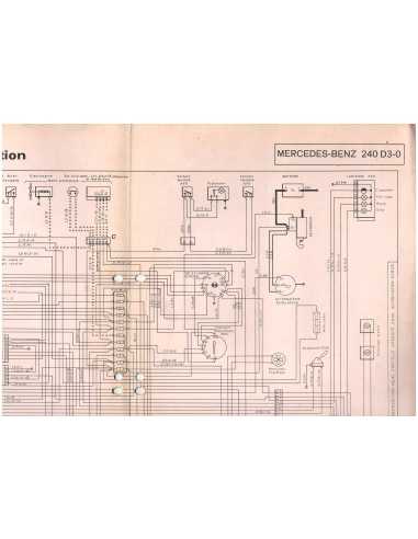 Mercedes Berline 240 D3.3 - Schéma-Fiche Electrique (Français) 1975 | Fiche Technique Mercedes Berline 240 |