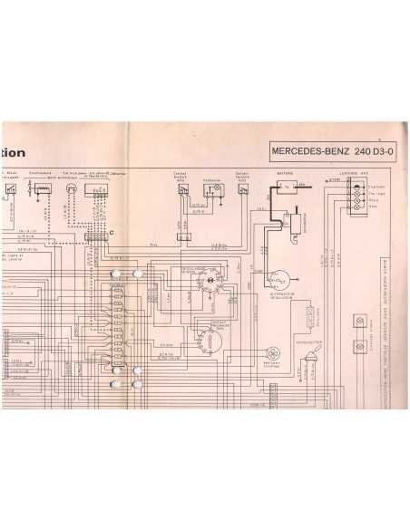 Mercedes Berline 240 D3.3 - Schéma-Fiche Electrique (Français) 1975 | Fiche Technique Mercedes Berline 240 |
