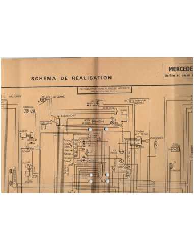 Mercedes 250 à Carburateur - Schéma-Fiche Electrique (Français) 1971 | Fiche Technique Mercedes 250 |