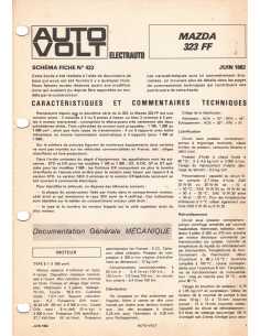 SCHEMA-FICHE AUTO-VOLT MAZDA 323 FF N° 423 JUIN 1982 | Schema fiche 423 | 2