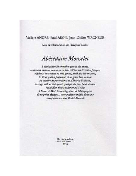 ABECEDAIRE MONSELET | 9782355481871 |