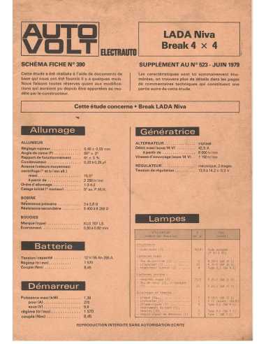 SCHEMA-FICHE AUTO-VOLT LADA NIVA BREAK N° 390 06/1979 | Schema fiche  413 |