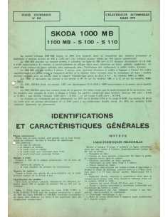 FICHE TECHNIQUE ELECTRICITE SKODA 1000 MB N° 105 03/1975 | Schema fiche  105 |