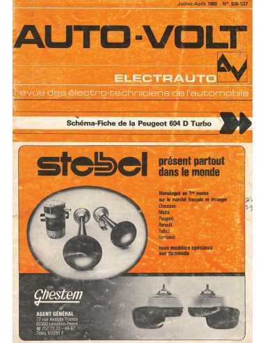 ELECTRONIC AUTO-VOLT PEUGEOT 604 D TURBO N° 536-537 07/1980 | Schéma Fiche 536-537 |