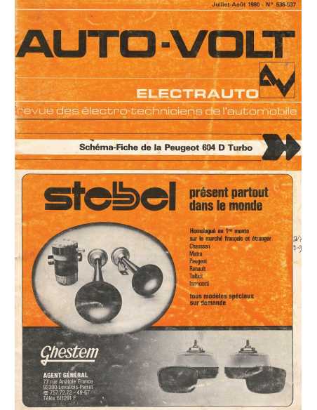 ELECTRONIC AUTO-VOLT PEUGEOT 604 D TURBO N° 536-537 07/1980 | Schéma Fiche 536-537 |