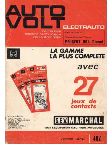ELECTRONIC AUTO-VOLT PEUGEOT 504 Diesel N° 482 02/1976 | Schéma Fiche 482 |