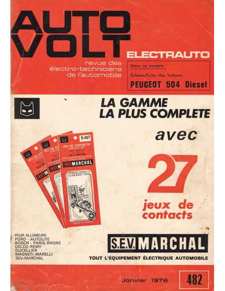 ELECTRONIC AUTO-VOLT PEUGEOT 504 Diesel N° 482 02/1976 | Schéma Fiche 482 |
