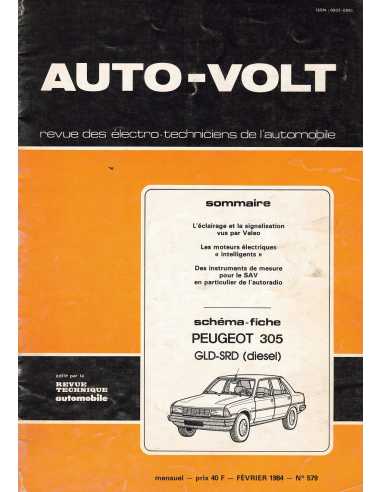 ELECTRONIC AUTO-VOLT PEUGEOT 305 GLD-SRD N° 579 02/1984 | Schéma Fiche 579 |