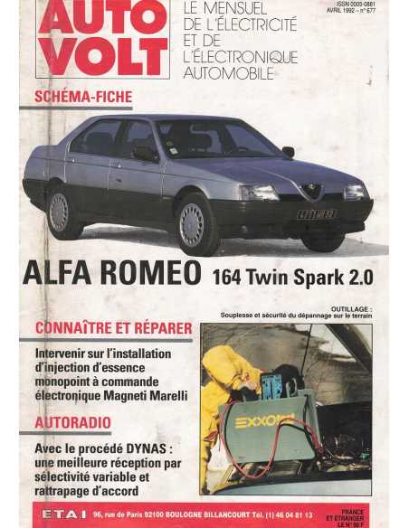 SCHEMA-FICHE AUTO-VOLT ALFA ROMEO 164 Twin Spark 2.0 N° 677 04/1992 | Schéma Fiche 677 |