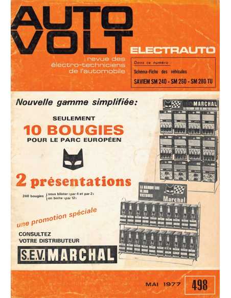 SCHEMA-FICHE AUTO-VOLT SAVIEM SM240 - SM260 - SM280 TU N° 498 05/1977 | Schéma Fiche 498 |