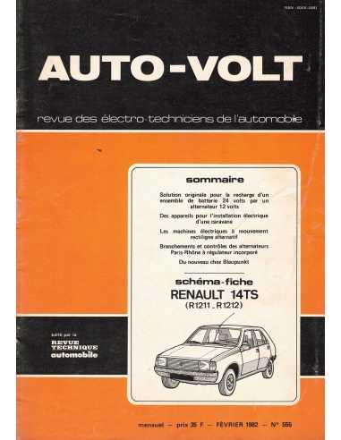 SCHEMA-FICHE AUTO-VOLT RENAULT 14 TS N° 555 02/1982 | Schéma Fiche 555 |