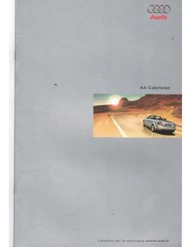 Brochure AUDI A4 Cabriolet (français) 2001 | AUDI106 |
