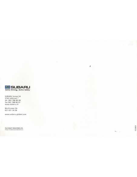Catalogue SUBARU IMPREZA WRX STI (Français) 2002 | SUB01 |