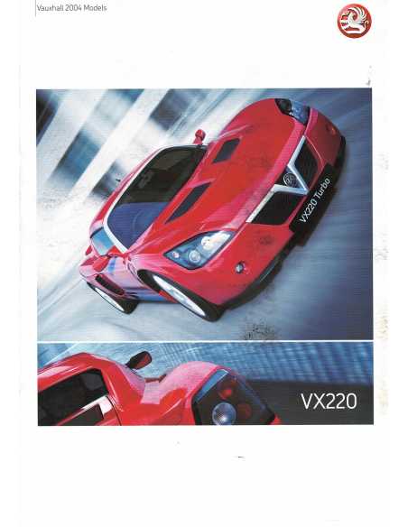 Catalogue VAUXHALL VX220 (Anglais) 2004 | VAUXHALL01 |