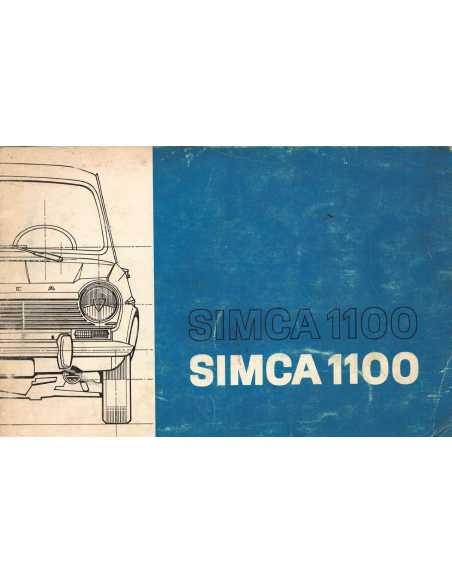 CARNET ENTRETIEN ET UTILISATION SIMCA 1100 | CARNET SIMCA 1100 |