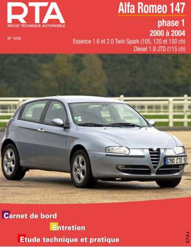REVUE TECHNIQUE ALFA ROMEO 147 phase 1 (2000 à 2004) - RTA 658 | 9782726865811 |