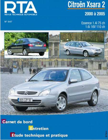 REVUE TECHNIQUE CITROEN XSARA 2 (2000 à 2005) - essence - RTA 647 | 9782726864715 |