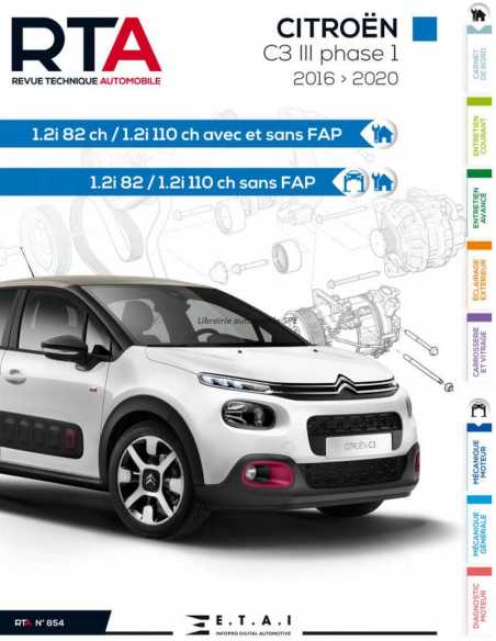 REVUE TECHNIQUE CITROËN C3 essence (2016 à 2020) - RTA 854 | 9791028308377 |
