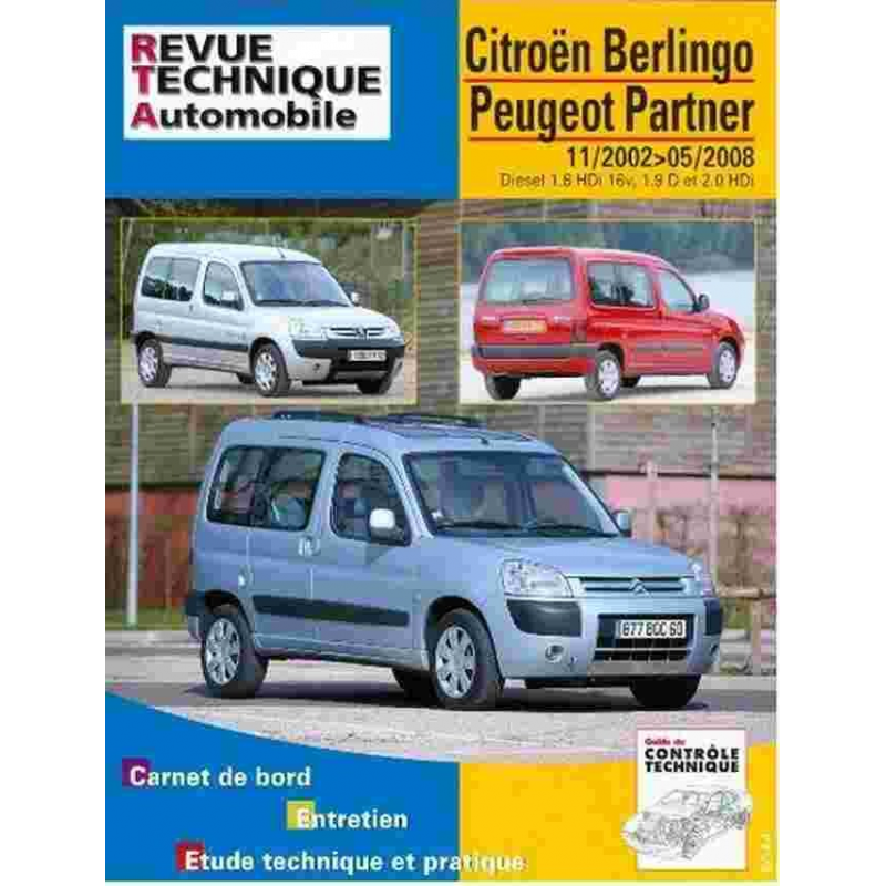 REVUE TECHNIQUE PEUGEOT PARTNER 1 phase 2 (2002 à 2008) - RTA 111 | 9782726811115 |