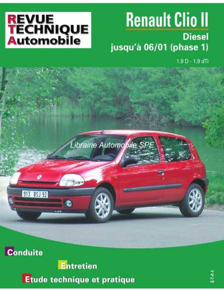REVUE TECHNIQUE RENAULT CLIO 2 PHASE 1 Diesel (1998 à 2001) - RTA 624 | 9782726862414 |