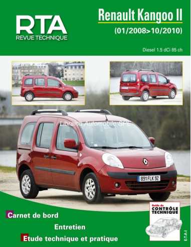 REVUE TECHNIQUE RENAULT KANGOO 2 PHASE 1 Diesel (2008 à 2013) - RTA B765 | 9782726876558 |