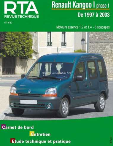 REVUE TECHNIQUE RENAULT KANGOO 1 phase 1 essence (1997 à 2003) - RTA 632 | 9782726863213 |