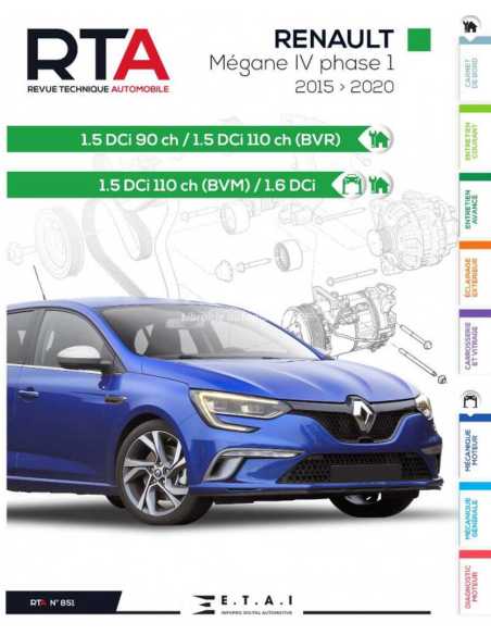 REVUE TECHNIQUE RENAULT MEGANE 4 PHASE 1 (2015 à 2020) - RTA 851 | 9791028308346 |