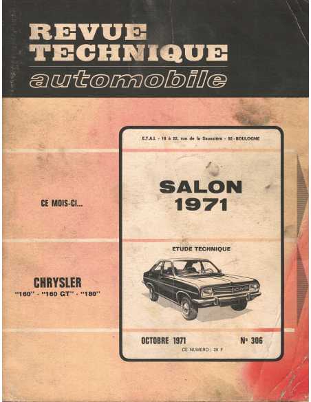REVUE TECHNIQUE AUTOMOBILE CHRYSLER 160 - 160 GT 180 - RTA 306 10/1971 | RTA 306 |