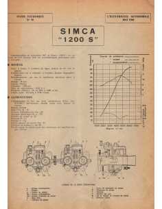 FICHE TECHNIQUE ELECTRICITE SIMCA 1200 S N° 30 05/1968 | Schema fiche  30 |