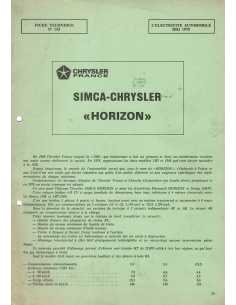 FICHE TECHNIQUE ELECTRICITE SIMCA-CHRYSLER HORIZON N° 142 05/1978 | Schema fiche  142 |