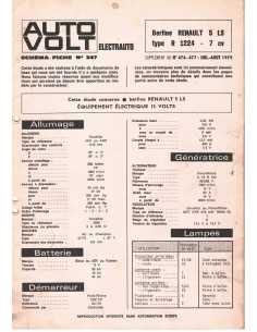 SCHEMA-FICHE AUTO-VOLT RENAULT 5 LS N° 347 06/1975 | Schéma Fiche 347 |