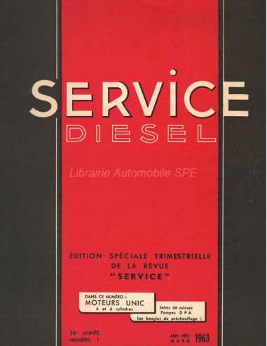 Etude technique Moteurs UNIC 4 et 6 cylindres - Service DIESEL | Service DIESEL UNIC |