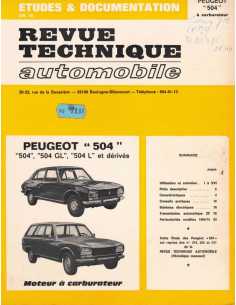 Revue Technique Automobile Peugeot 504 (Carburateur) | RTA Peugeot 504 |