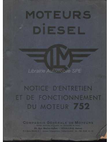 Notice entretien et Fonctionnement Moteur Diesel 752 | Moteur Diesel 752 |